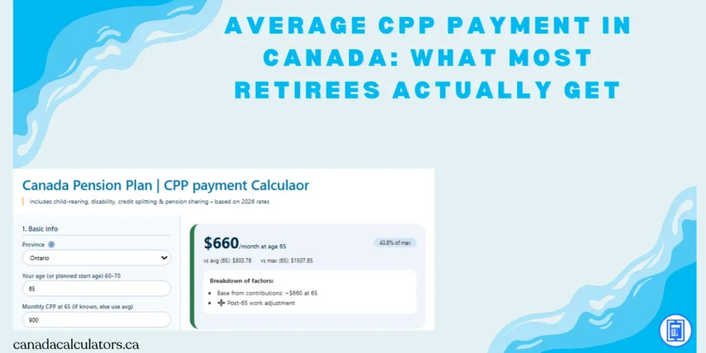 Average CPP Payment in Canada canadacalculators.ca