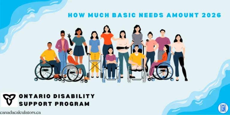 ODSP Basic Needs Amount 2026 canadacalculators.ca