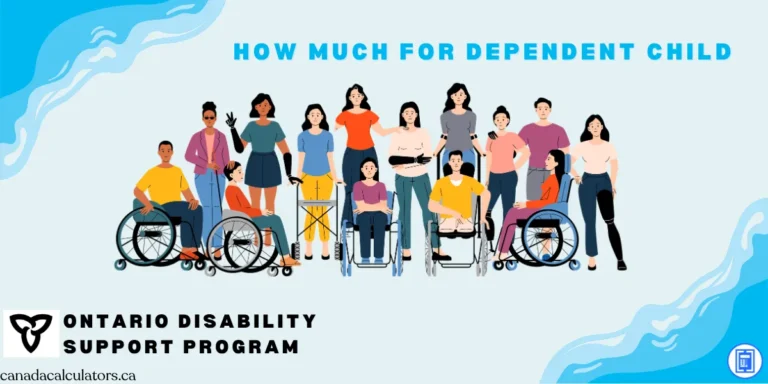 ODSP Payment for Dependent Child canadacalculators.ca