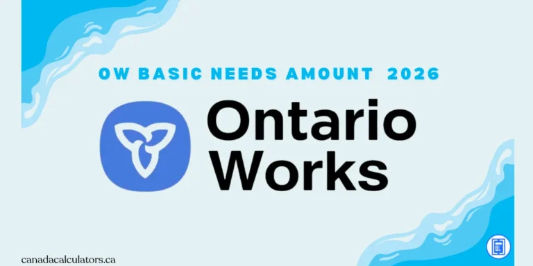 Ontario Works Basic Needs Amount canadacalculators.ca