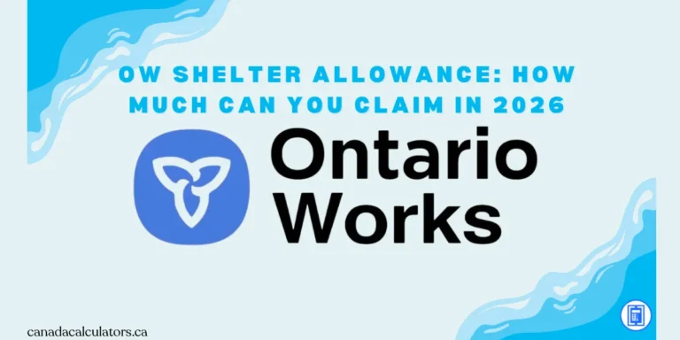 Ontario Works shelter allowance canadacalculators.ca