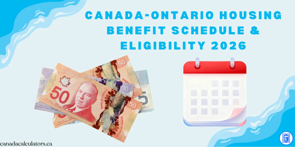 Canada-Ontario Housing Benefit payment dates